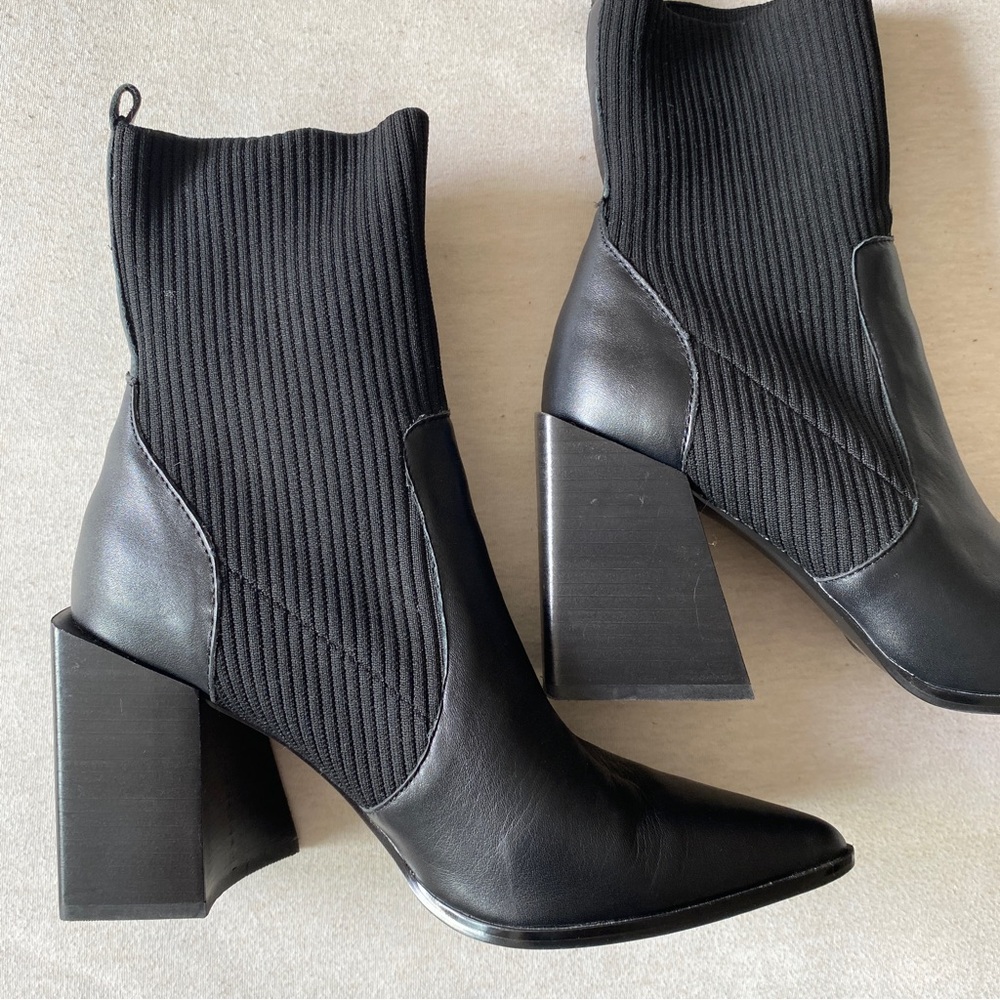 Steve Madden Black Heeled Boots - Picture 6 of 8